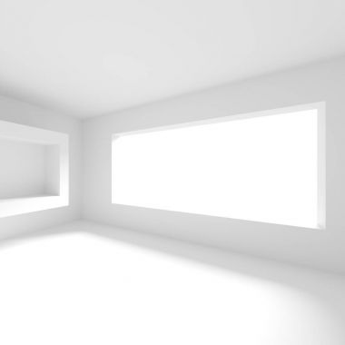 Boş oda ile pencere. Modern iç mekan tasarımları