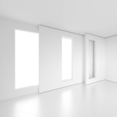 Pencere ile beyaz boş oda. Ofis iç tasarım