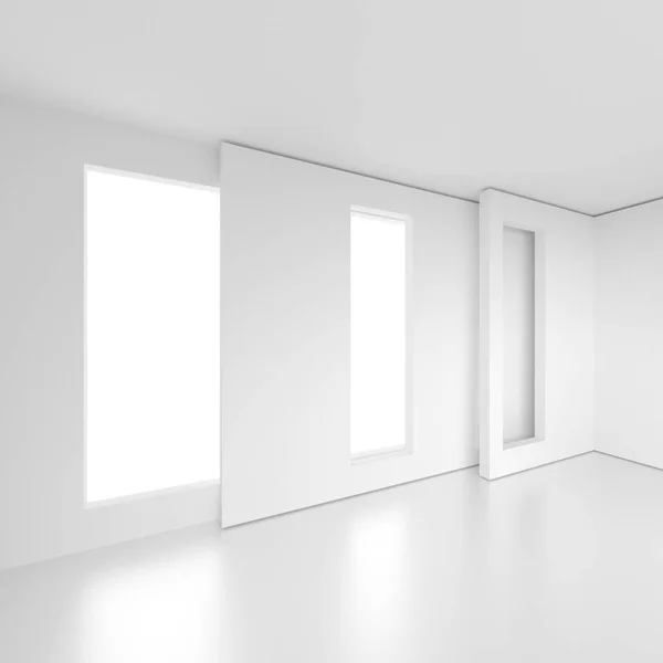 White Empty Room with Window. Office Interior Design