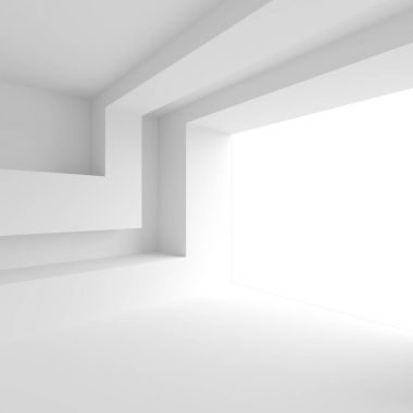 3D beyaz boş Hall