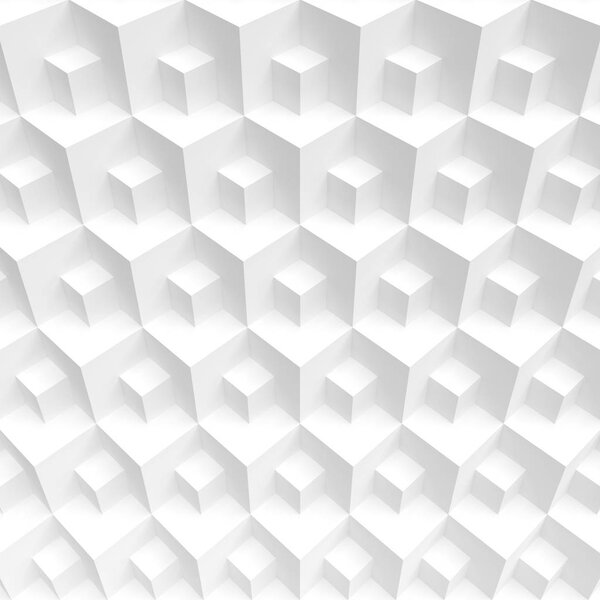 3d Illustration of Abstract Geometric Background. White Cube Wallpaper