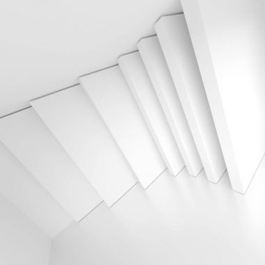 Beyaz mimari grafik tasarım. Fütüristik iç adam