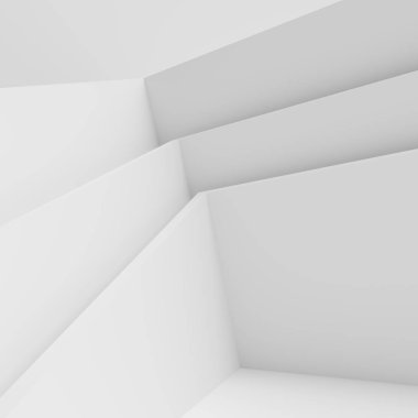 Fütüristik mimarisi tasarımı. Beyaz arka plan ile Minimalist