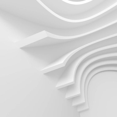 Fütüristik mimarisi arka plan. Beyaz soyut duvar kağıdı