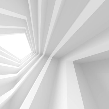 Soyut iç kavramı. Beyaz mimari arka plan