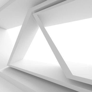 Mimari tasarım. Beyaz Modern arka plan. En az B