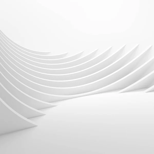 Contexto da Arquitetura Abstrata. 3D Renderização de Circular Branca — Fotografia de Stock
