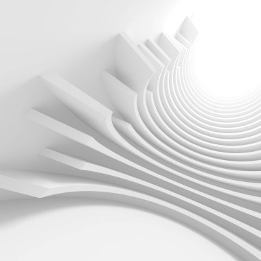 Mimari arka plan. Beyaz daire 3D render