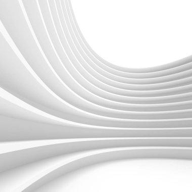 Mimari arka plan. Beyaz daire 3D render