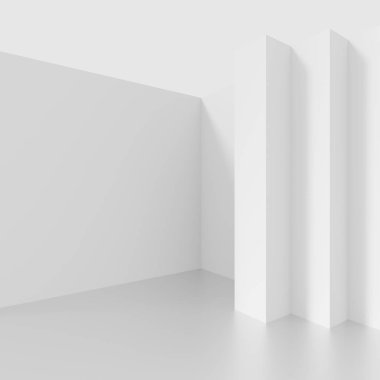 Fütüristik mimarisi tasarımı. Beyaz arka plan ile Minimalist