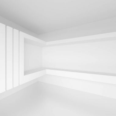 Beyaz mimari grafik tasarım. Fütüristik iç adam