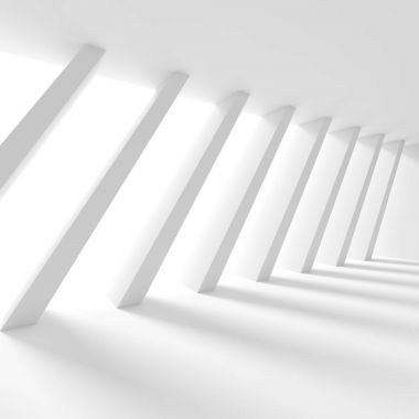 Mimari arka plan. Sütun Interio 3D render