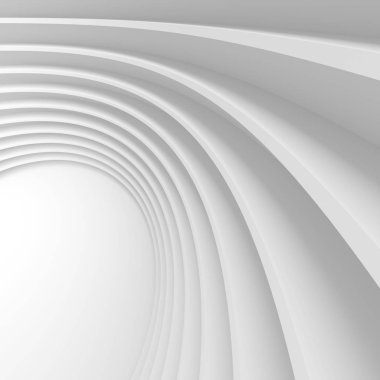 Mimari arka plan. Beyaz daire 3D render