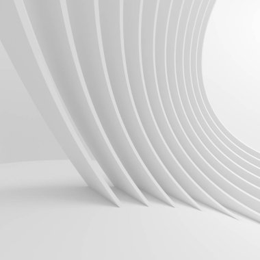 Beyaz mimari daire. Soyut tünel tasarım. 