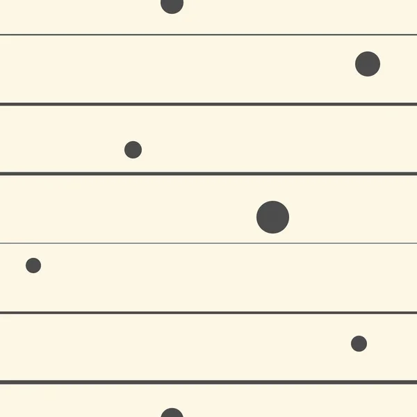 Línea horizontal inconsútil y patrón de círculo. Vector negro y Wh — Archivo Imágenes Vectoriales