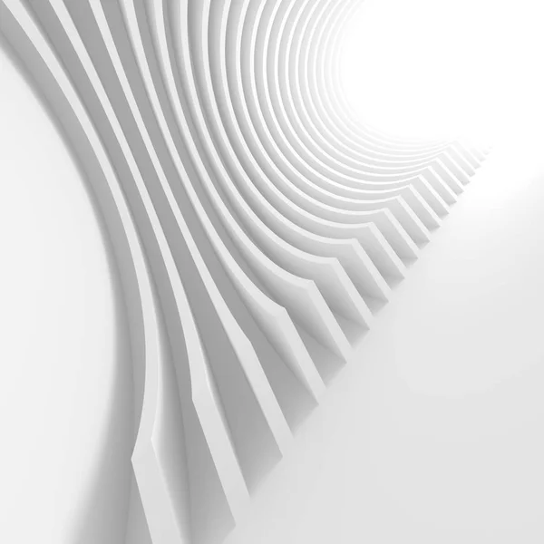 Architektura streszczenie tło. 3D renderowania okrągły biały — Zdjęcie stockowe