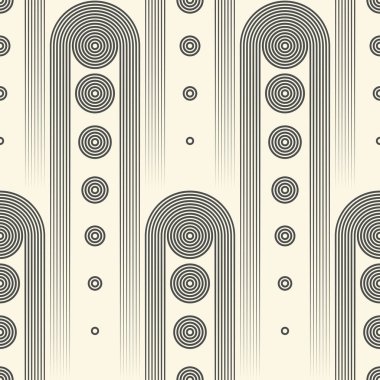 Kesintisiz geometrik duvar kağıdı. En az daire ve şerit grafiği 