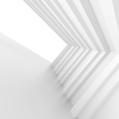 Modern iç mekan tasarımları. Boş oda ile pencere. En az soyut