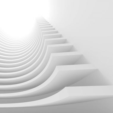 Modern mimari arka plan. Beyaz daire tünel oluşturma, 