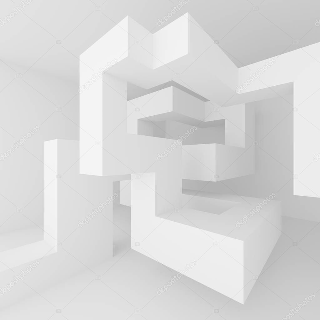 Abstract Architecture Design. Minimal Modern Background. White I