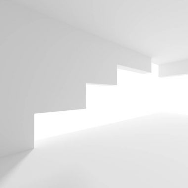 Bina Modern arka plan. Beyaz en az iç tasarım