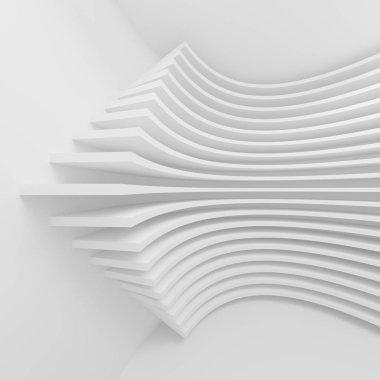 Beyaz mimari daire. Soyut tünel tasarım. 