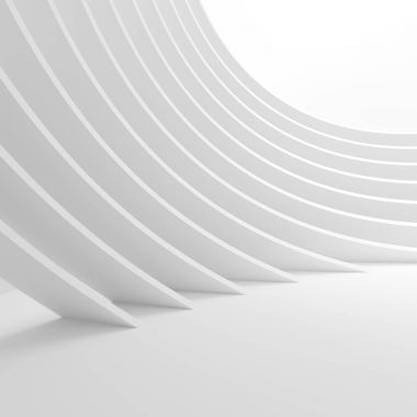 Beyaz mimari daire. Soyut tünel tasarım. 