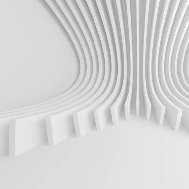 Beyaz mimari daire. Soyut tünel tasarım. 