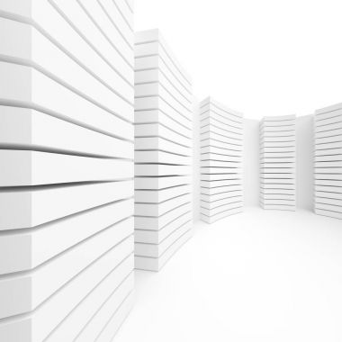  beyaz iç tasarım 3D çizimi