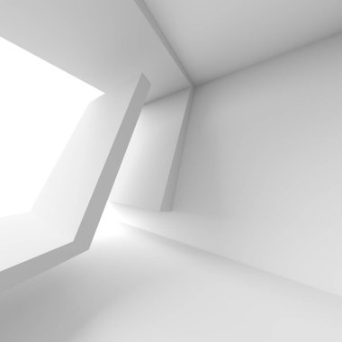 Soyut iç kavramı. Beyaz Modern Oda pencere