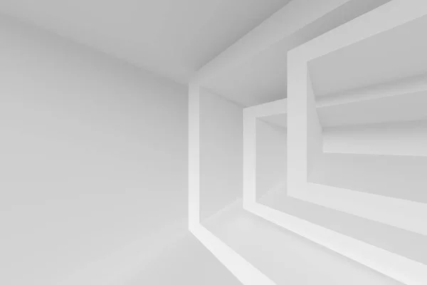 Futuristický interiér pozadí. Abstraktní bílá obývací pokoj Conce — Stock fotografie