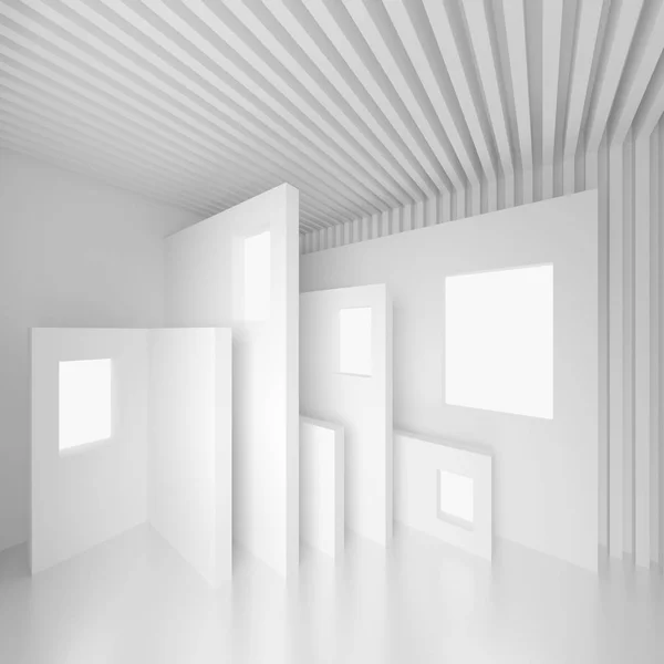 Futuristisk interiör bakgrund. Vita abstrakt Living Room Conce — Stockfoto