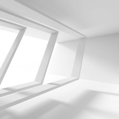 Mimari tasarım. Beyaz Modern arka plan. En az B