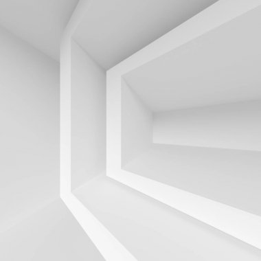 Beyaz Modern mimari arka plan. Soyut yapı taşları. 