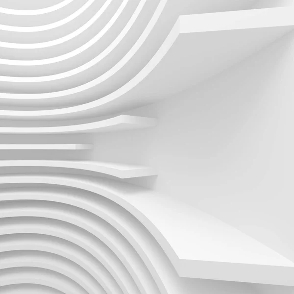 Weiße Architektur kreisförmigen Hintergrund. abstrakte Bauweise — Stockfoto