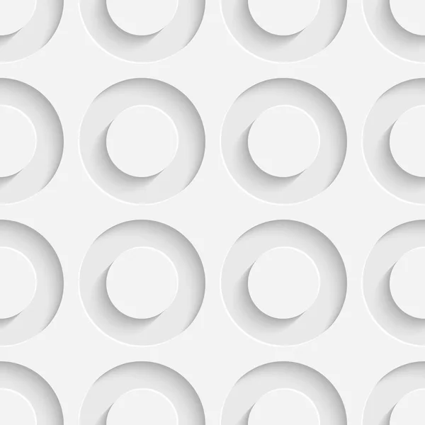 シームレスな円形の背景。白の装飾的なパターン — ストックベクタ