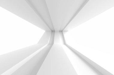 Soyut İçişleri Arkaplanı. Pencereli Beyaz Oda.