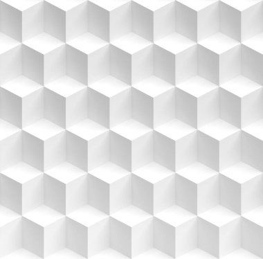 Soyut Geometrik Arkaplan. Beyaz Küp Duvar Kağıdı