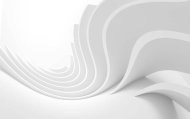 Beyaz Dalga Arkaplanı. Soyut Minimum Dış Tasarım. Yaratıcı