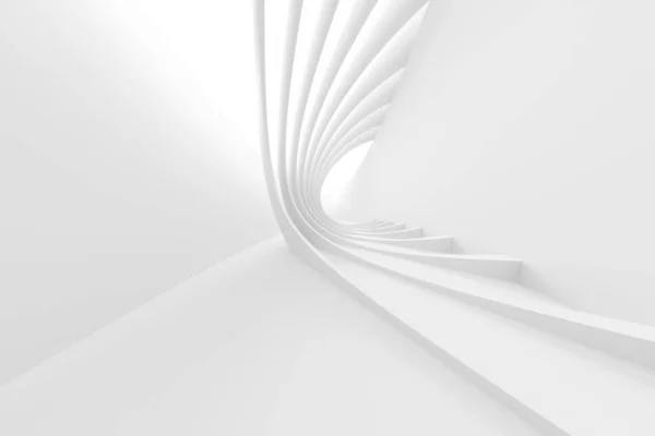 Contexto da Arquitetura Abstrata. Edifício Circularl Branco. Crea. — Fotografia de Stock