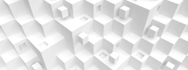 Modern Architecture Background. White Futuristic Building Constr