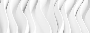 Yaratıcı Grafik Tasarımı. Beyaz Dalgalar Arkaplanı. 3d Hazırlama