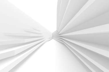 Modern Hall Duvar Kağıdı. Beyaz Şehir dokusu. Çizgili 3d Hazırlama