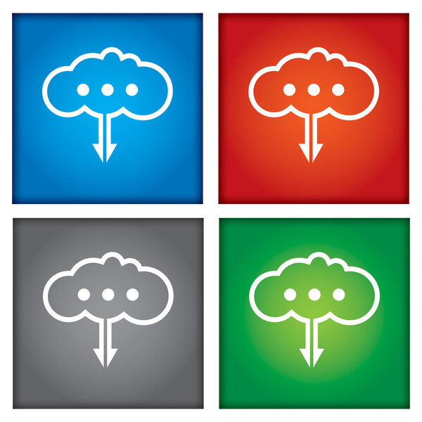 Cloud technology icons set