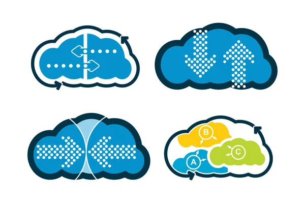 Conjunto de iconos de tecnología de nube — Archivo Imágenes Vectoriales