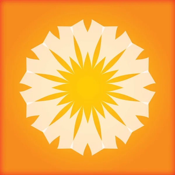Pomarańczowy słońce płaskie ikona — Wektor stockowy