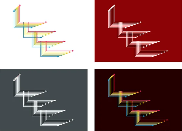 Fluxogramas coloridos com setas — Vetor de Stock