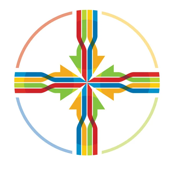 Flèches colorées connectées — Image vectorielle