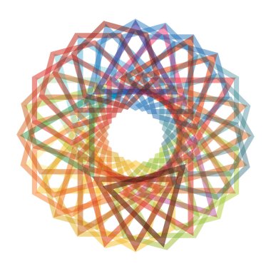 dizi soyut geometrik renkli saydam figürler, vektör, illüstrasyon 