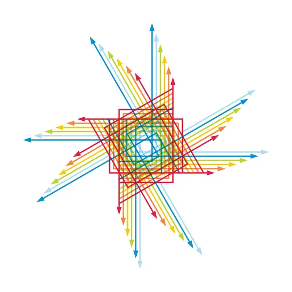 Flèches Colorées Connectées Concept Connexions Réseau Numérique — Image vectorielle